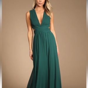 Lulus Hunter green cutout dress. Size Medium